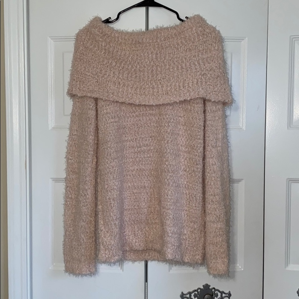 LC Fuzzy Off-shoulder Sweater